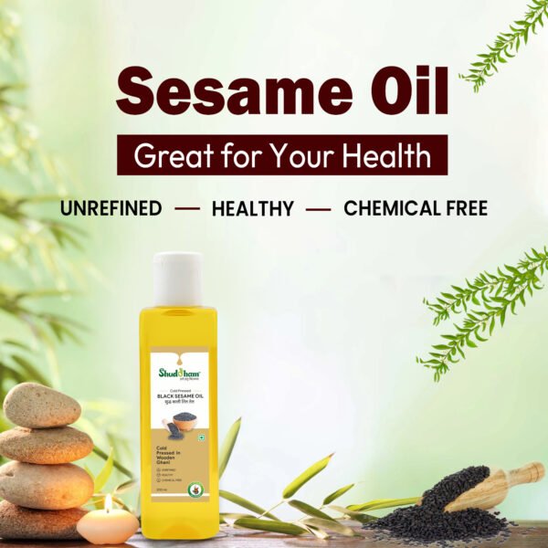 Wood Pressed Black Sesame Oil (200 ML) - Image 3