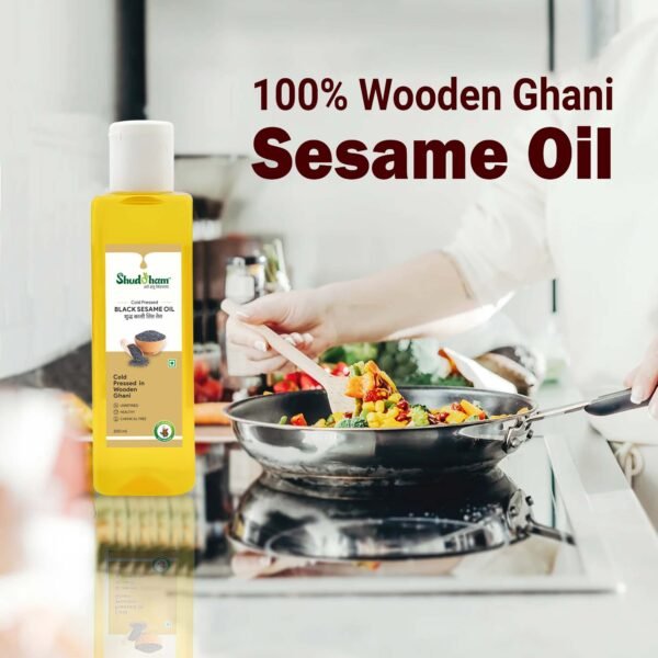 Wood Pressed Black Sesame Oil (200 ML) - Image 2