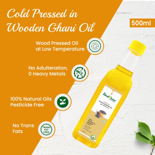 Wood Pressed Black Sesame Oil (500 ML) - Image 3