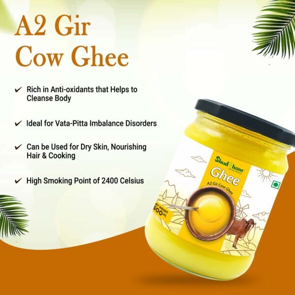 Gir Cow A2 Bilona Ghee (500 ML) - Image 3