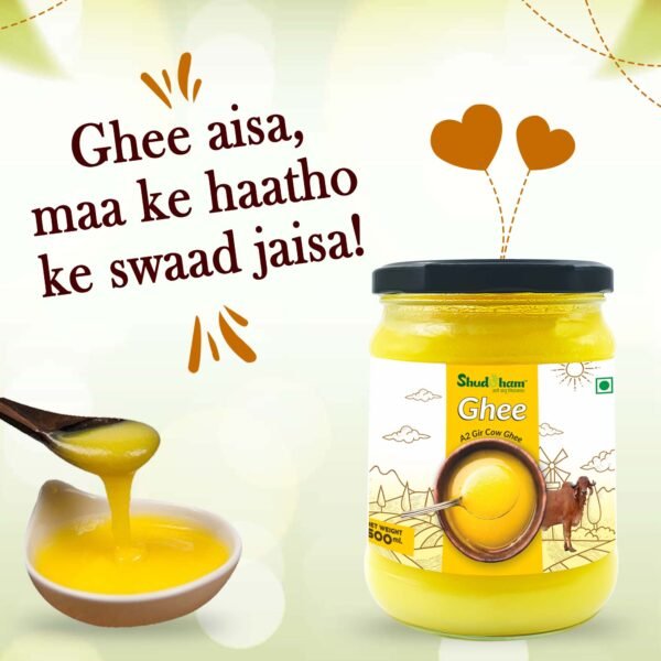 Gir Cow A2 Bilona Ghee (500 ML) - Image 2