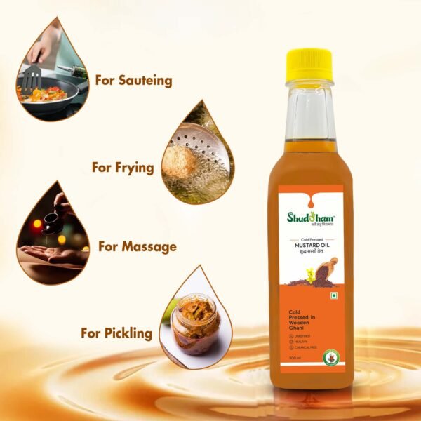 Wood Pressed Mustard Oil (500 ML) - Image 3