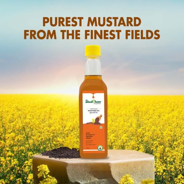 Wood Pressed Mustard Oil (500 ML) - Image 2