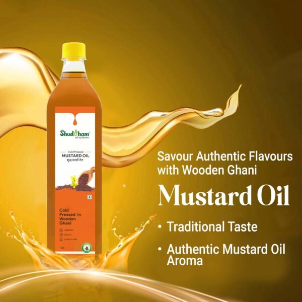 Wood Pressed Mustard Oil (1L) - Image 3